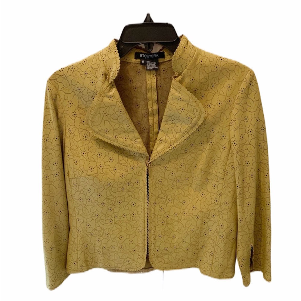 Etcetera Designer Perforated Leather Euc - image 1